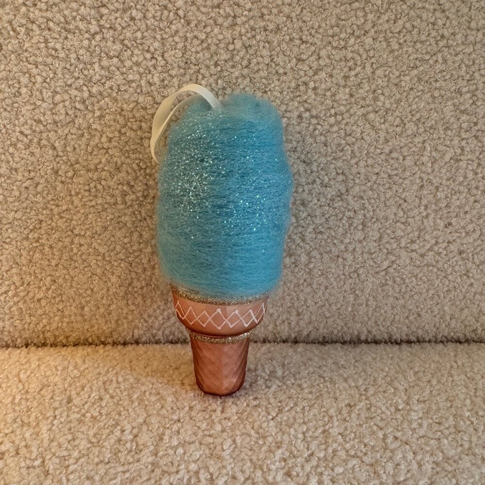 HTF! Cotton Candy Icecream Glass Christmas Ornament